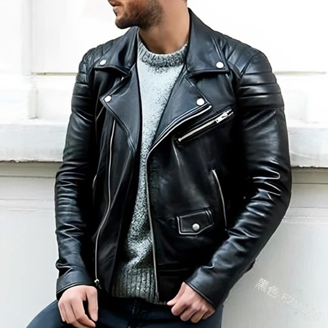Stylish leather biker jacket for men - Cruz