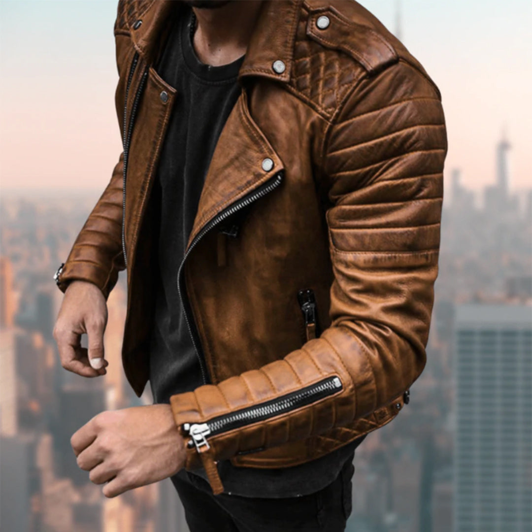 Stylish leather biker jacket for men - Cruz