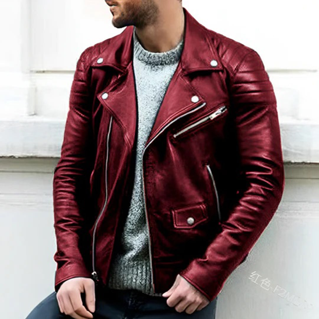 Stylish leather biker jacket for men - Cruz