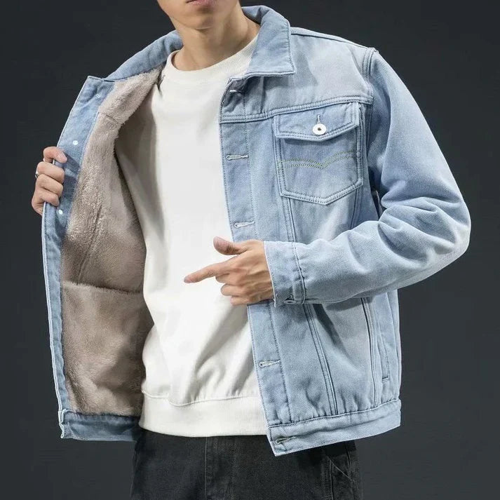 Denim jacket with thick wool lining - otto