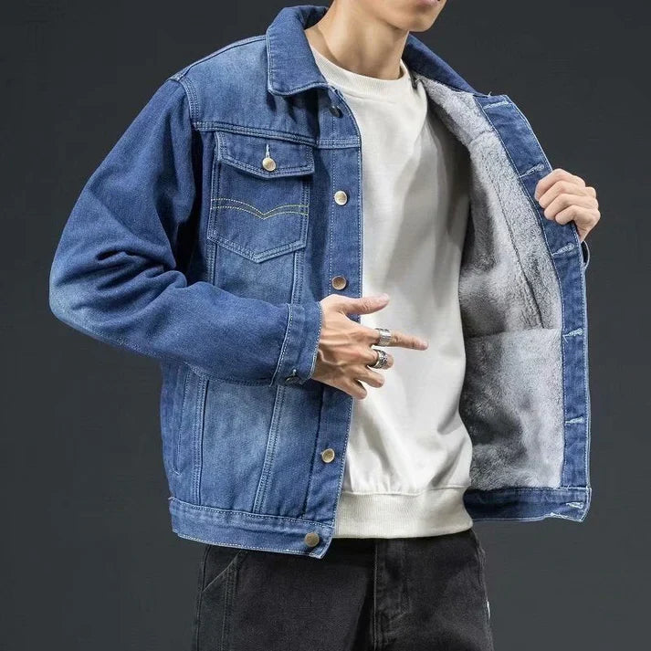 Denim jacket with thick wool lining - otto