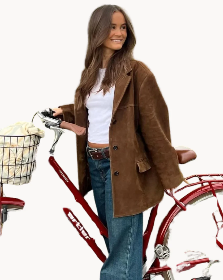 Lily | luxury camel suede women's blazer