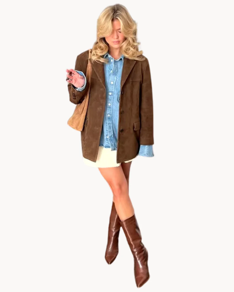 Lily | luxury camel suede women's blazer