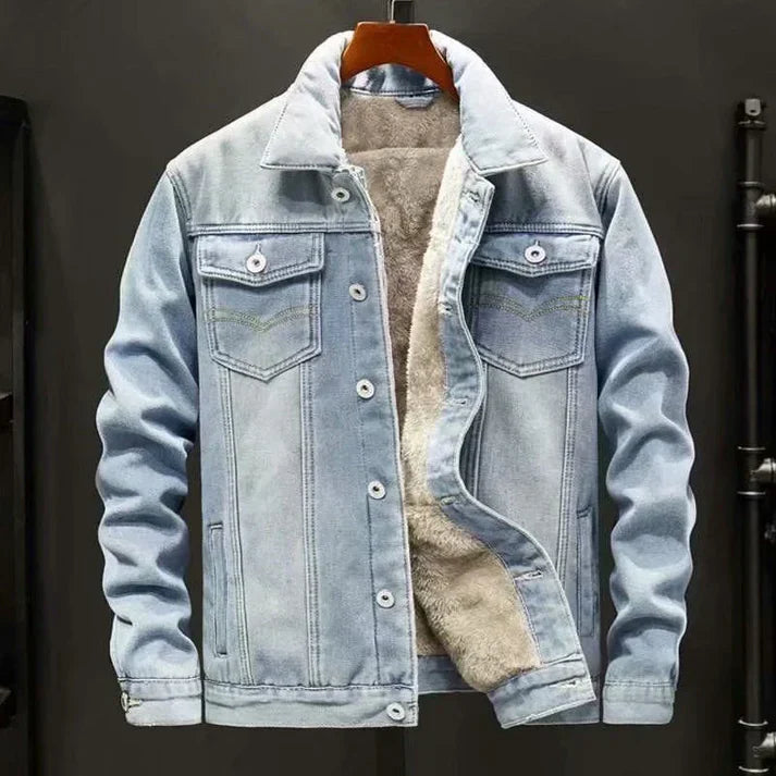 Denim jacket with thick wool lining - otto