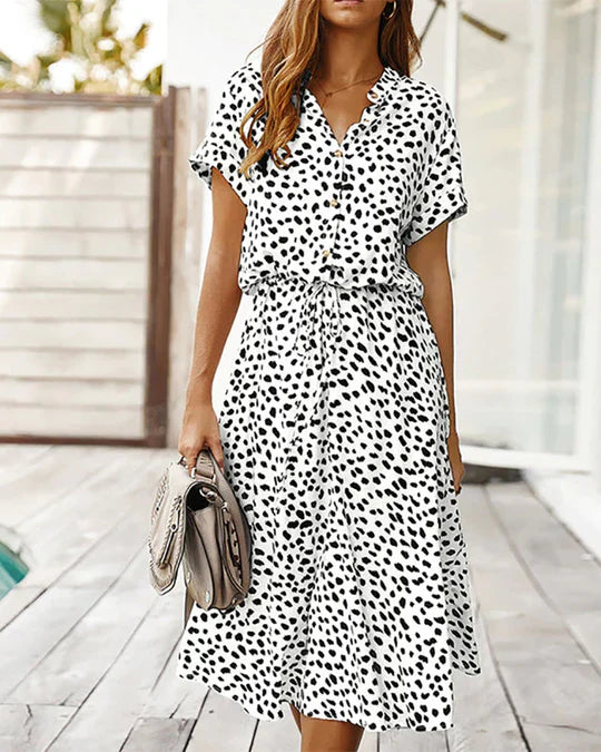 Clara – midi polka dot dress