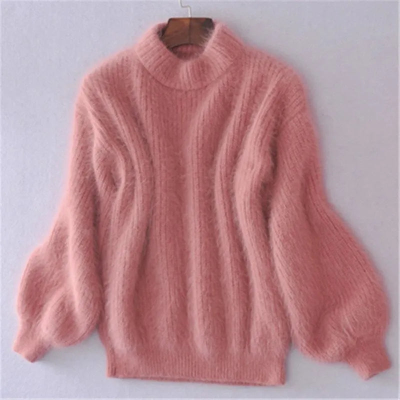 Taylor - loose knit solid color sweater - vintage angora sweater