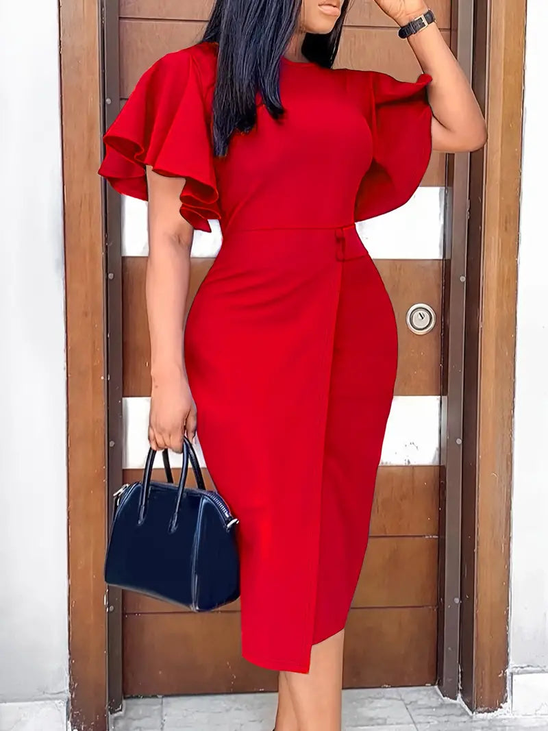 Scarlett – elegant wrap dress with slit for spring and summer