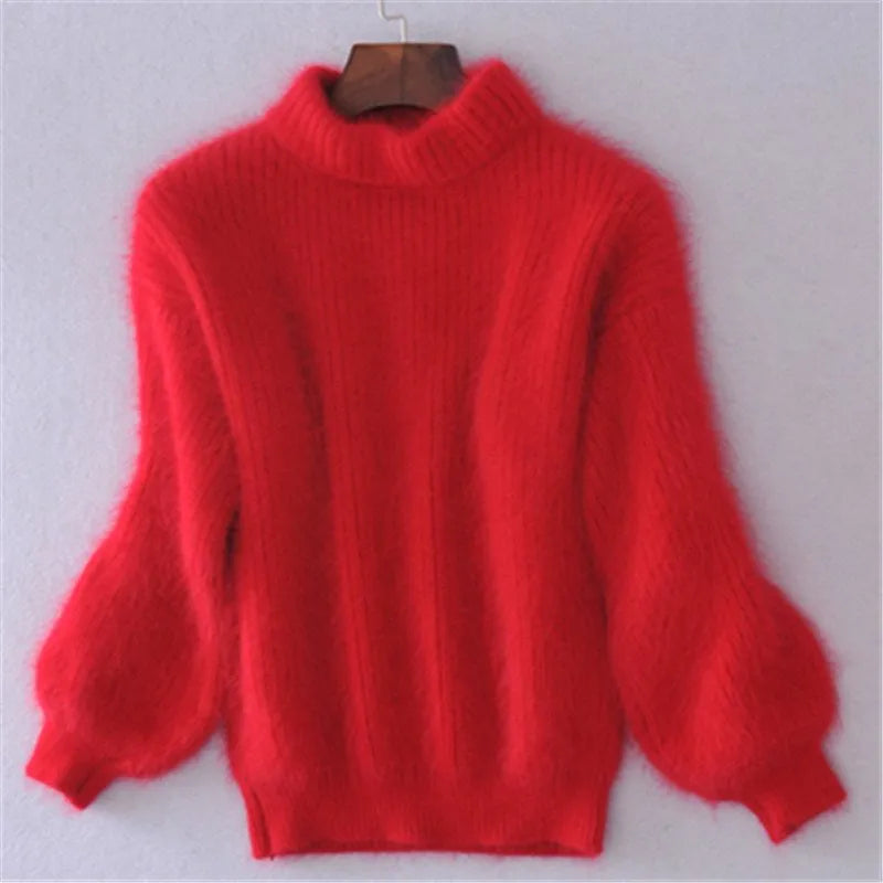 Taylor - loose knit solid color sweater - vintage angora sweater