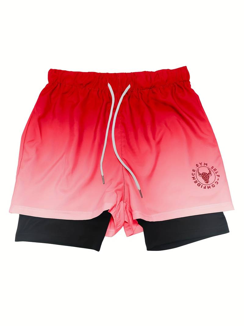 Alexander - men’s 2-in-1 double layer ombre shorts for men