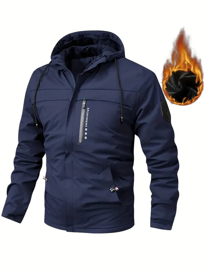 Warm winter jacket with fur lining and pockets for men | ideal for winter