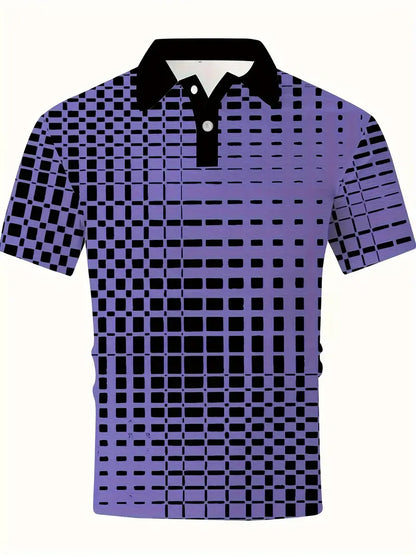 David short sleeve lapel golf shirt with contrast color design