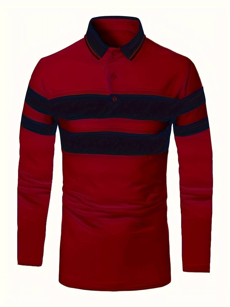 Christopher – casual color block long sleeve shirt