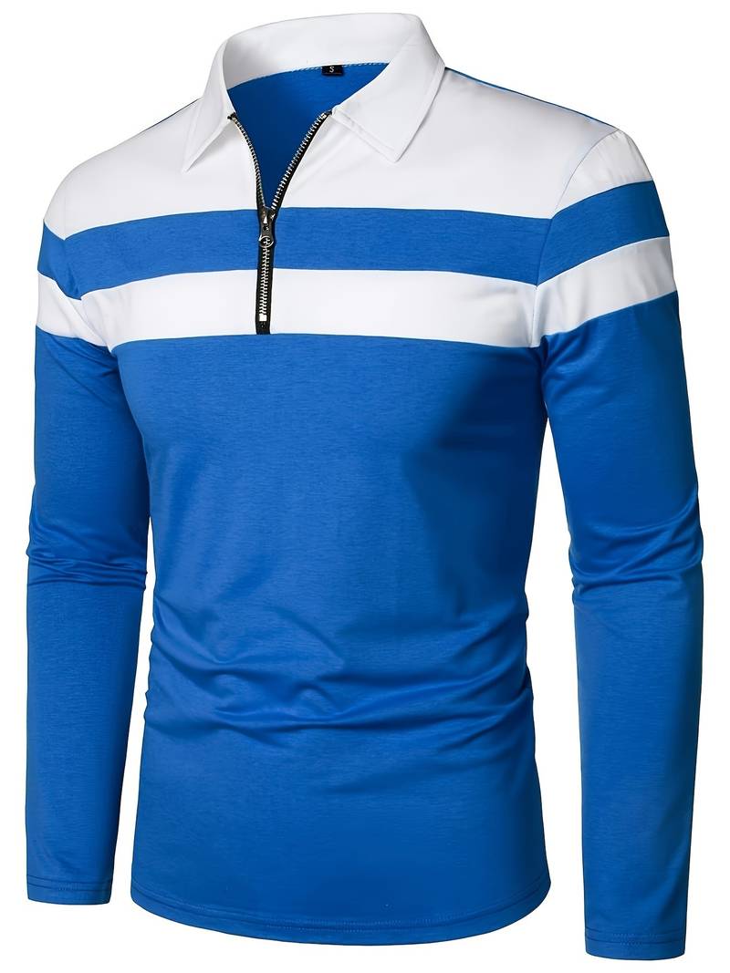 Ethan long sleeve zip polo shirt