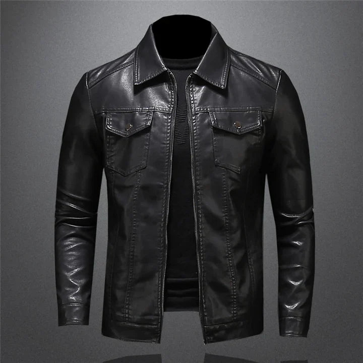 Stylish men's leather jacket