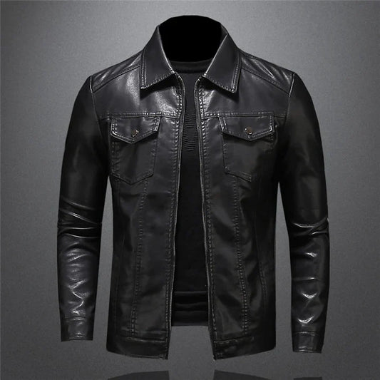 Stylish men's leather jacket