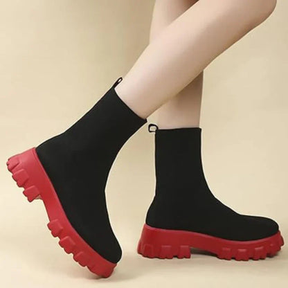 Phyllida - knitted ankle boots with trendy sole