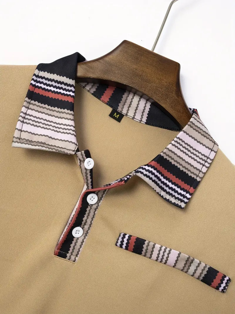 Daniel - breathable regular striped collar shirt for men