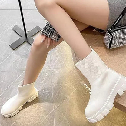 Phyllida - knitted ankle boots with trendy sole