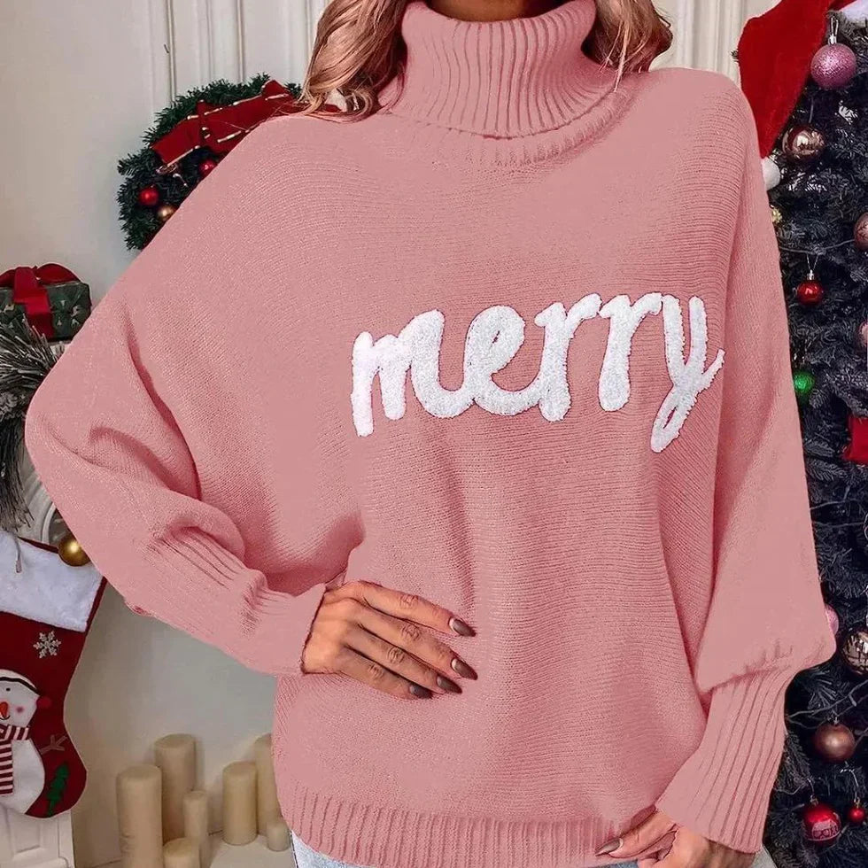 Emerie – warm festive turtleneck sweater for women