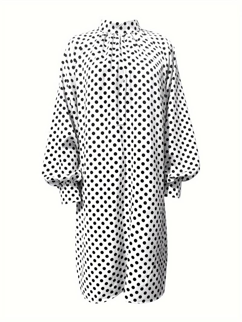 Evelyn – elegant long sleeve polka dot mini dress