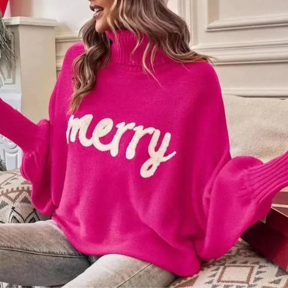 Emerie – warm festive turtleneck sweater for women