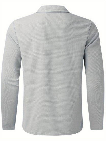 Alex casual long sleeve v-neck waffle shirt