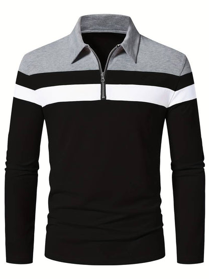 Ethan long sleeve zip polo shirt