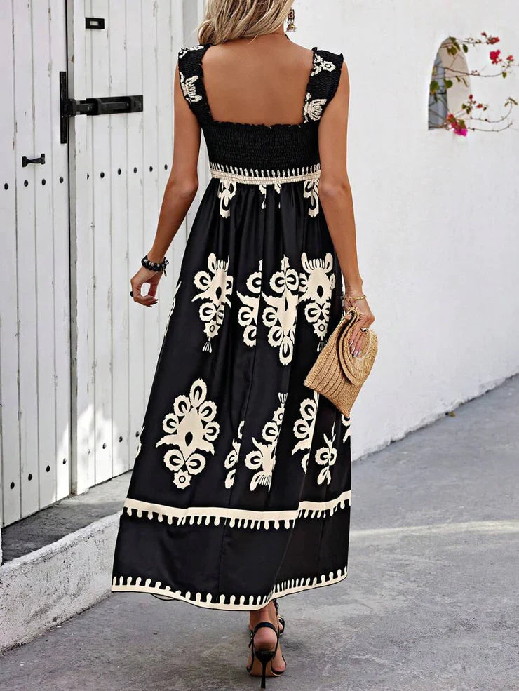 Ashley – sleeveless maxi dress with a cool print