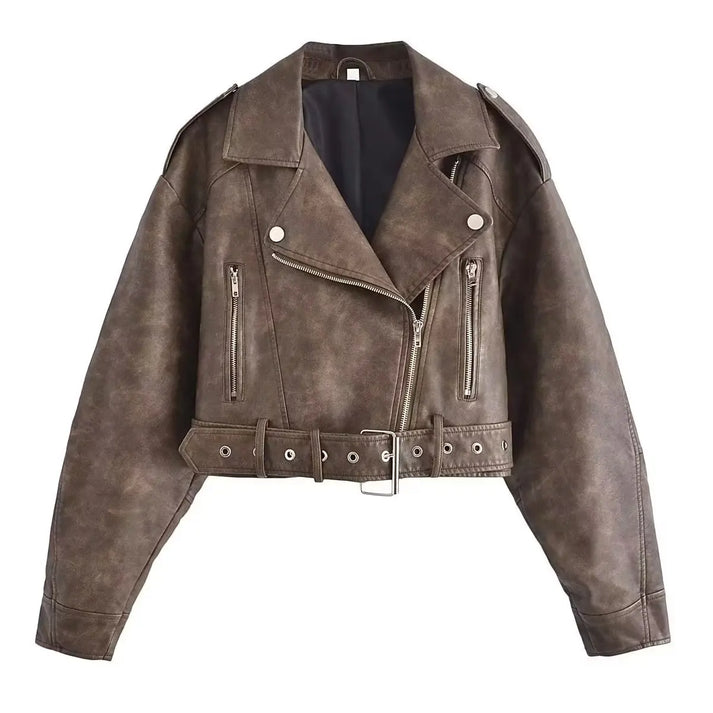 Serene - retro leather jacket for women