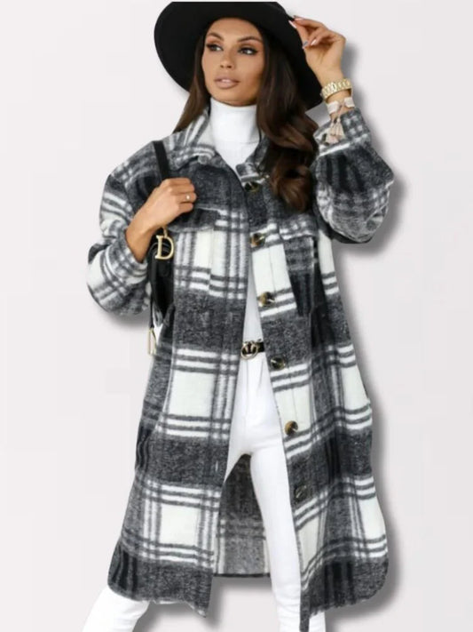 Teille - long checked jacket