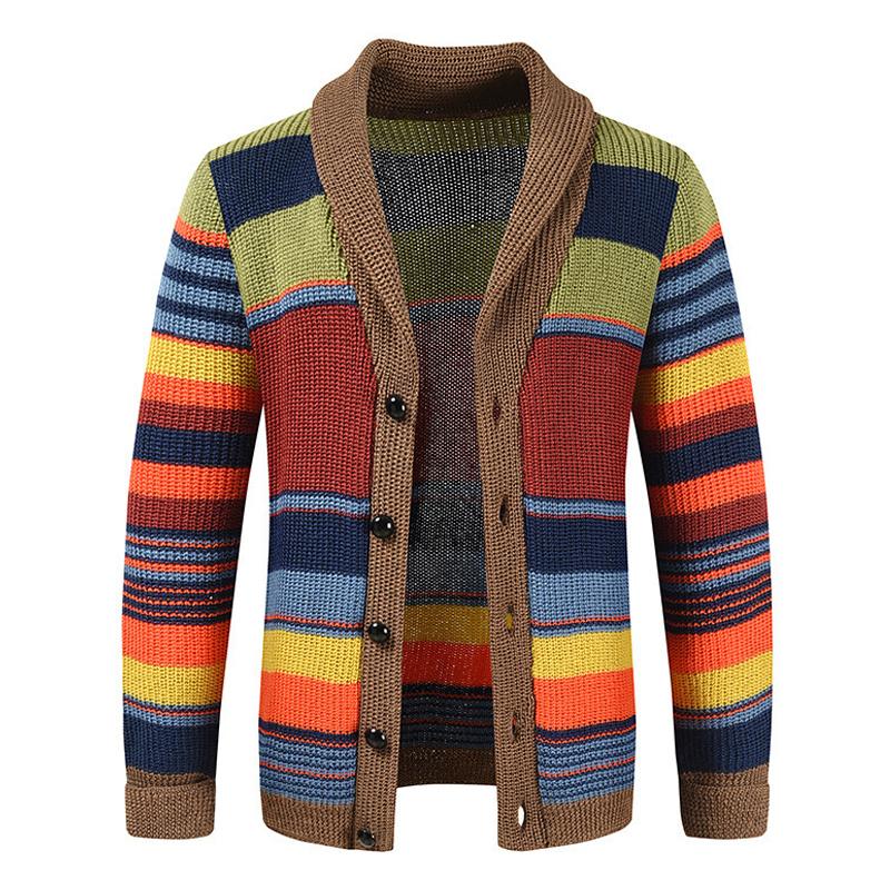 Men's retro vest with color blocks and button closure