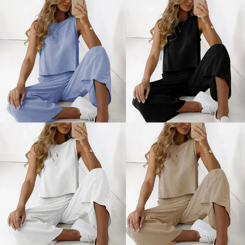 Elegant two-piece linen set - Alina