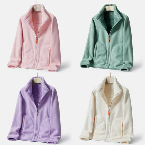 Fleeka - double-breasted warm fleece jacket for women