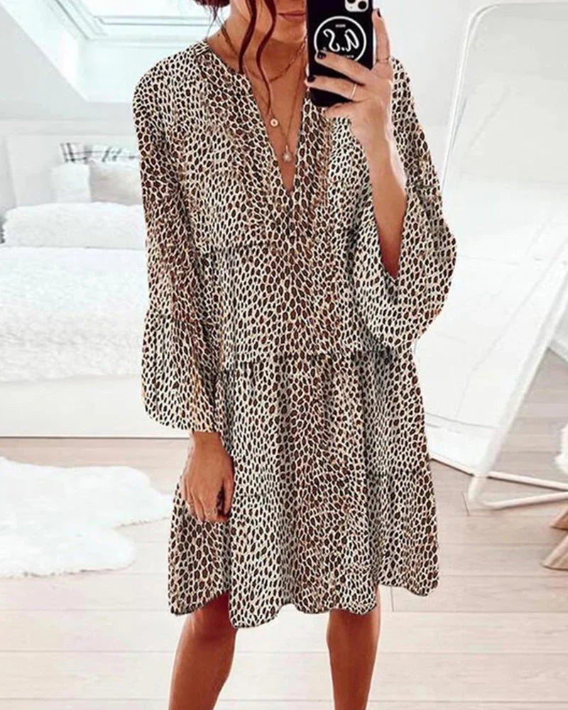 Ruby | Leopard knee-length women's dress