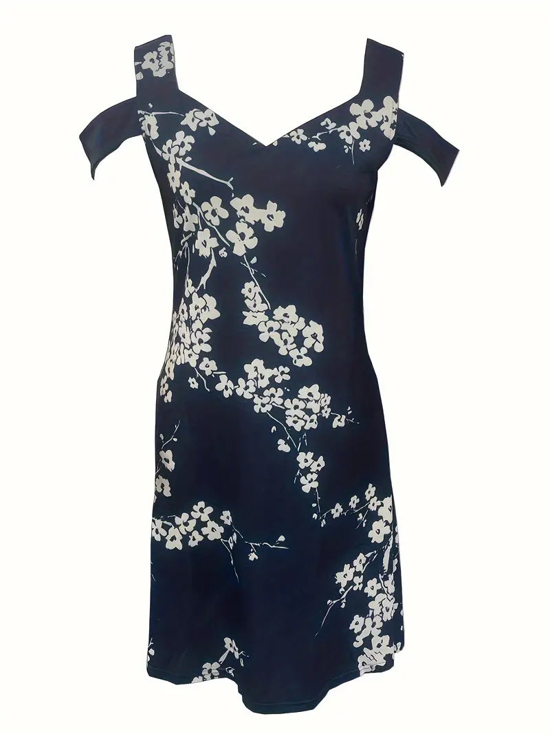 Amelia - floral print v-neck short sleeve dress