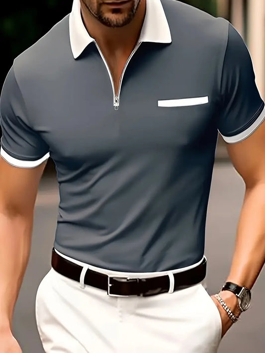 David – men's breathable v-neck golf shirt