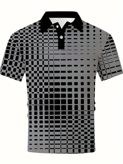 David short sleeve lapel golf shirt with contrast color design