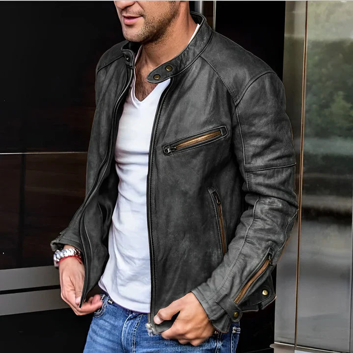 Elegant leather jacket for all seasons