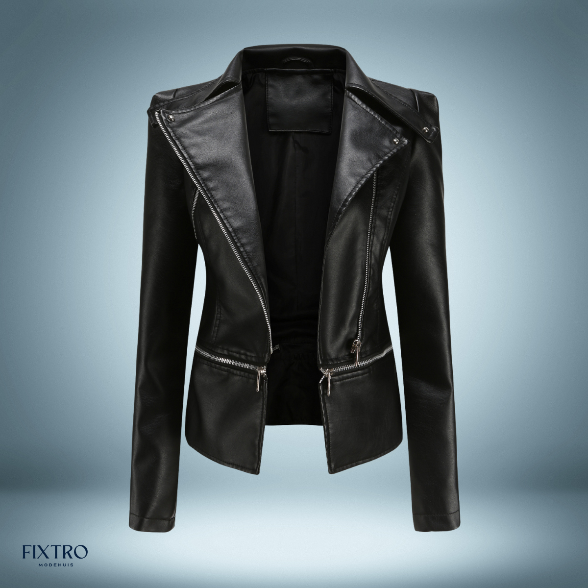 Leather jacket - with open collar