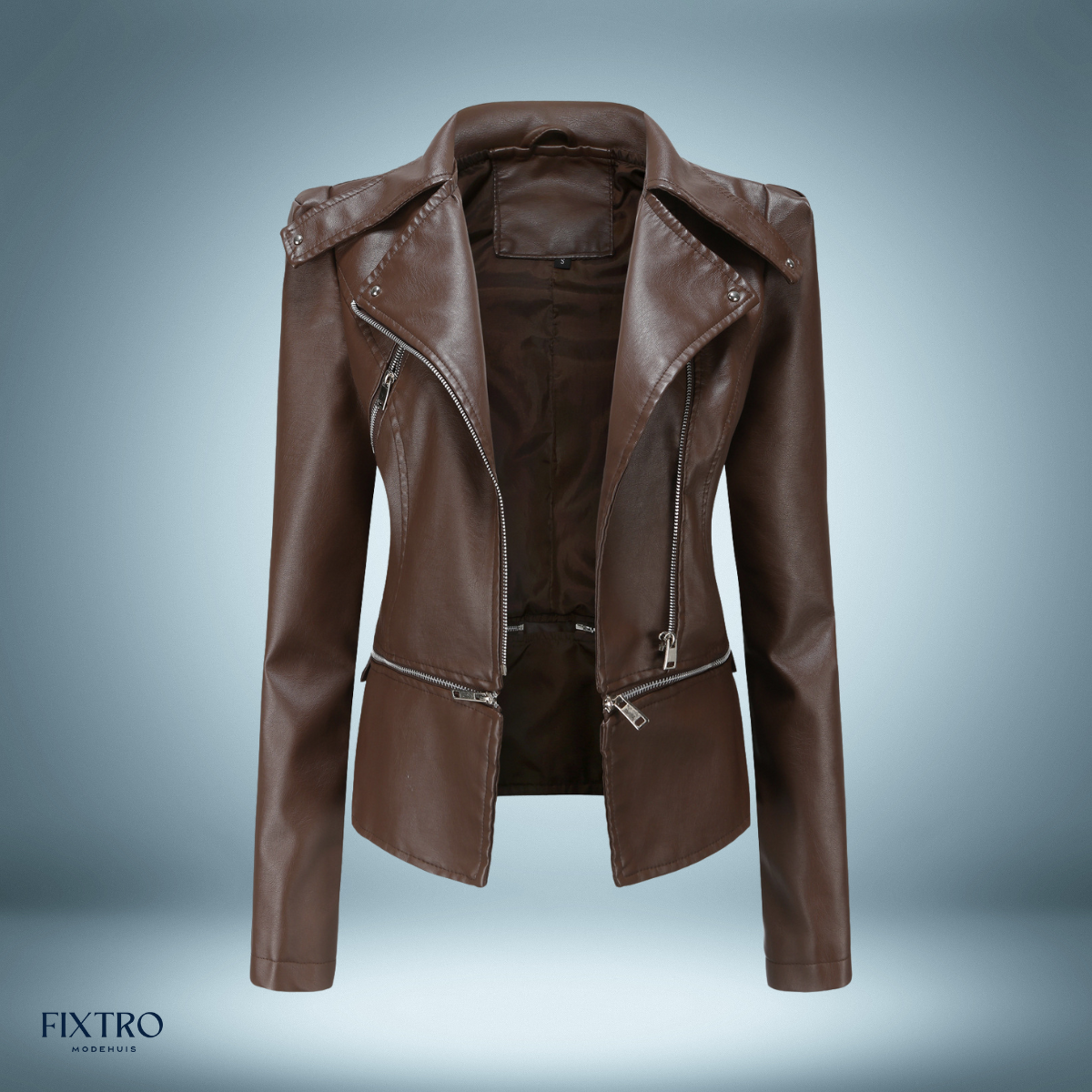 Leather jacket - with open collar