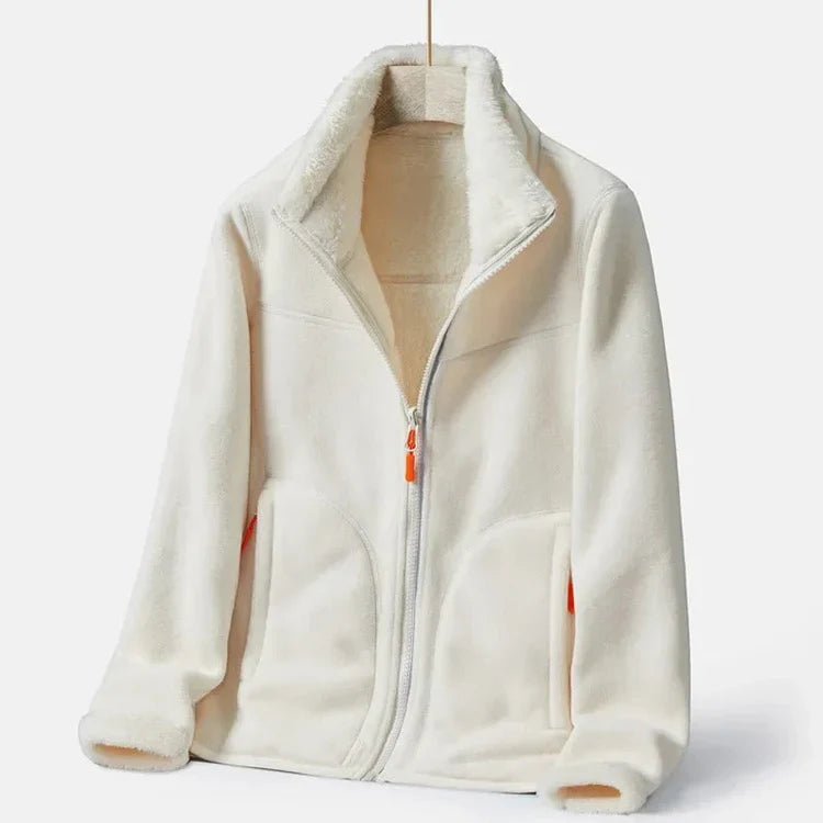 Fleeka - double-breasted warm fleece jacket for women