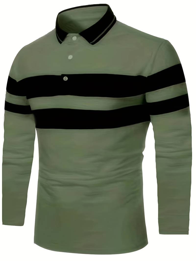 Christopher – casual color block long sleeve shirt