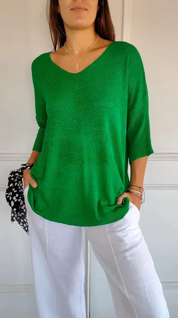 LILLY | elegant top with v-neck