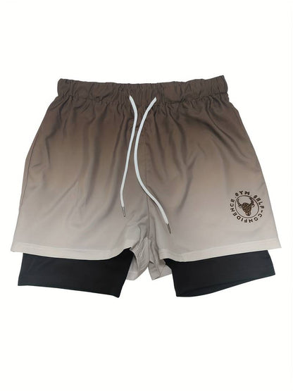 Alexander - men’s 2-in-1 double layer ombre shorts for men