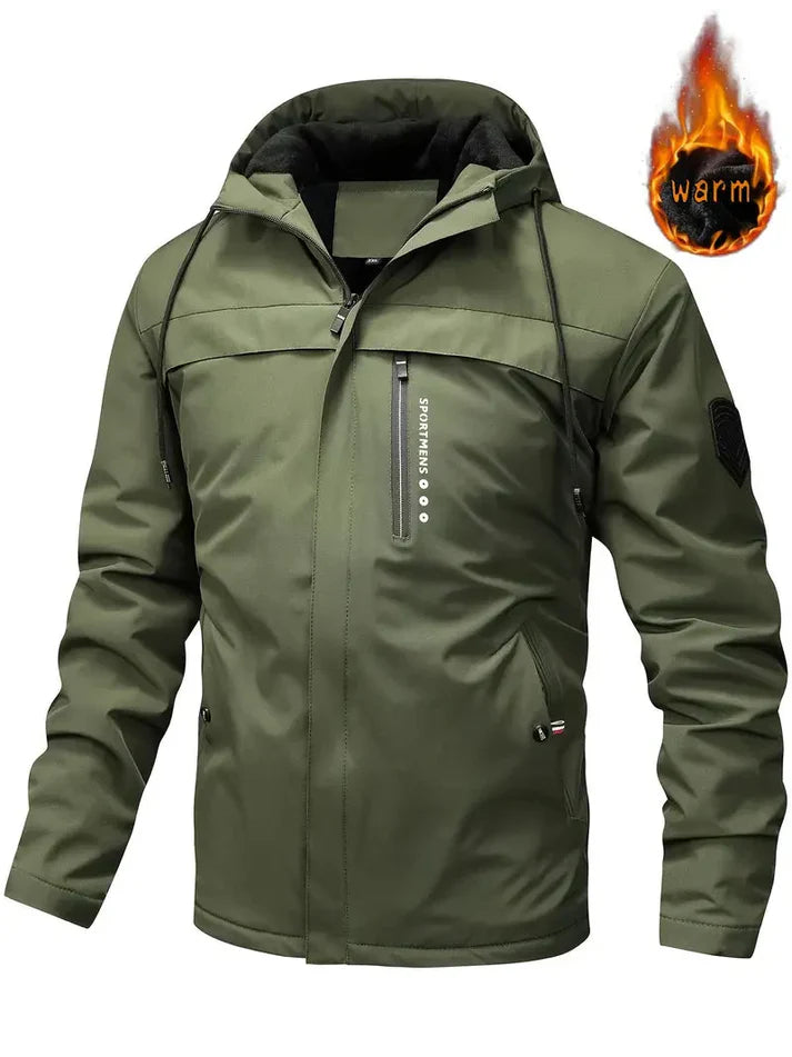 Warm winter jacket with fur lining and pockets for men | ideal for winter