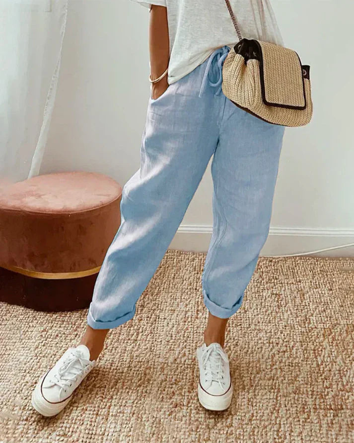 Linen sweatpants casual & elegant