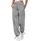 Casual women's sports pants with wide legs and drawstring