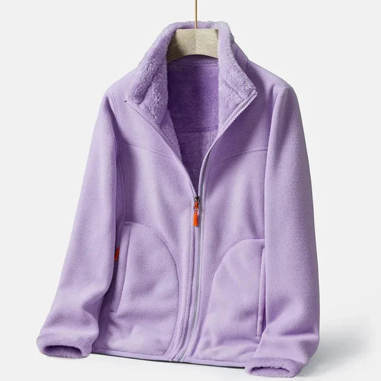 Fleeka - double-breasted warm fleece jacket for women