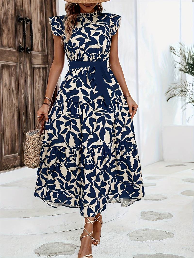 Stella floral print lace-up dress