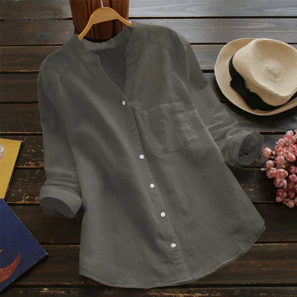 Olivia - Casual Linen-Cotton Blouse